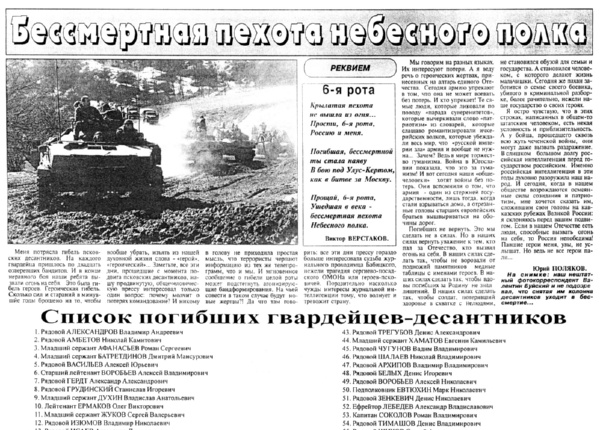 Красная Звезда. – 2000. – 14 марта.